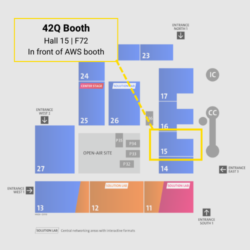 42Q Booth Location Hall 15 Stand F72